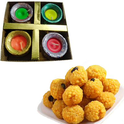 "Pot Diyas 4pcs set -code 020, Laddu sweet - 500gms - Click here to View more details about this Product