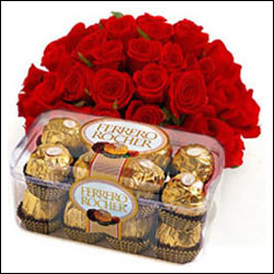 "Red roses with Chocolates - Click here to View more details about this Product