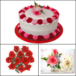 "Cake n Flowers - Red Combo - Click here to View more details about this Product