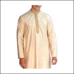 "Off-White Silk Kurta Pyjama - Click here to View more details about this Product