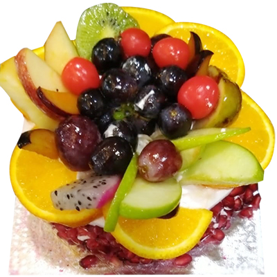 "Round shape Fresh Fruit Cake - 500gms (Exotica) - Click here to View more details about this Product